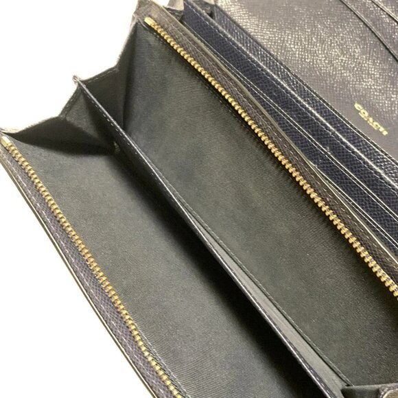 Auth COACH - 53906 Navy Leather Long Wallet - Picture 6 of 6